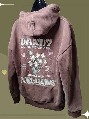 ✨ Dandy Worldwide Make A Wish Brown Hoodie Size S